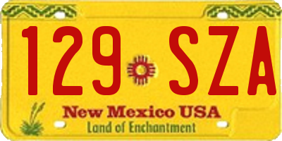 NM license plate 129SZA