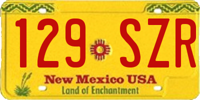 NM license plate 129SZR