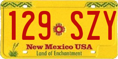 NM license plate 129SZY