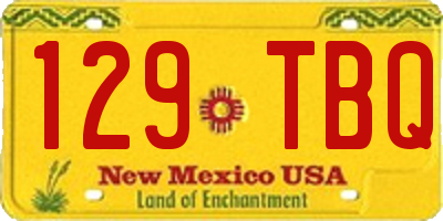 NM license plate 129TBQ