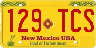 NM license plate 129TCS