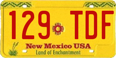 NM license plate 129TDF