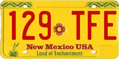 NM license plate 129TFE