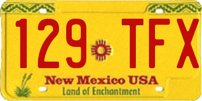 NM license plate 129TFX