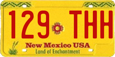 NM license plate 129THH