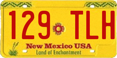 NM license plate 129TLH