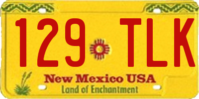 NM license plate 129TLK