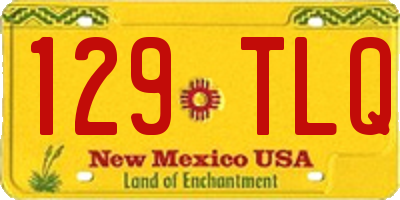 NM license plate 129TLQ