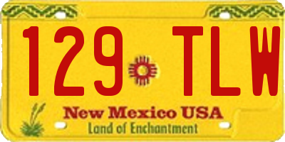 NM license plate 129TLW