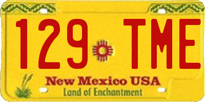 NM license plate 129TME