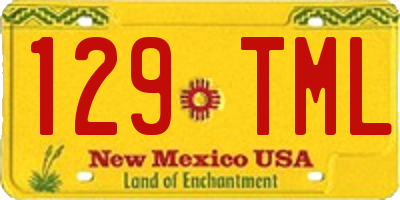 NM license plate 129TML