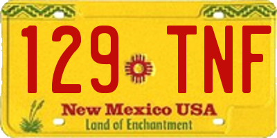 NM license plate 129TNF