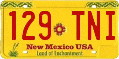 NM license plate 129TNI