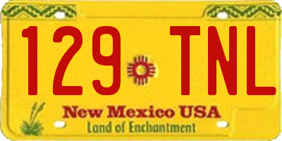 NM license plate 129TNL