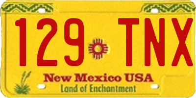 NM license plate 129TNX