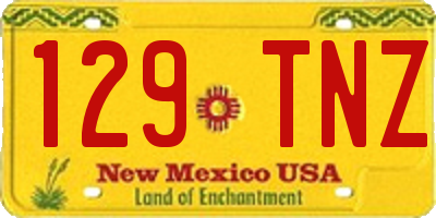 NM license plate 129TNZ