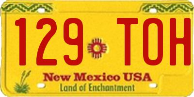 NM license plate 129TOH