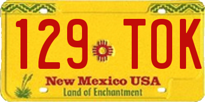 NM license plate 129TOK