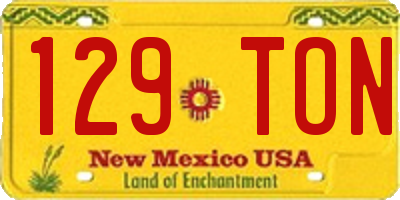 NM license plate 129TON