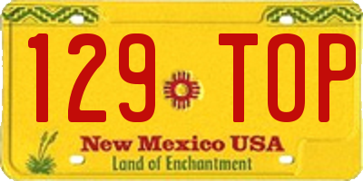 NM license plate 129TOP