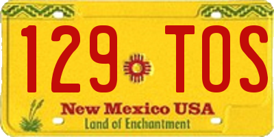 NM license plate 129TOS