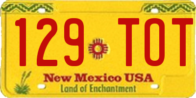 NM license plate 129TOT