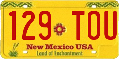 NM license plate 129TOU