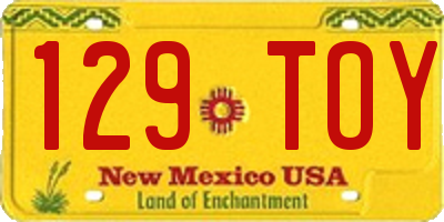 NM license plate 129TOY