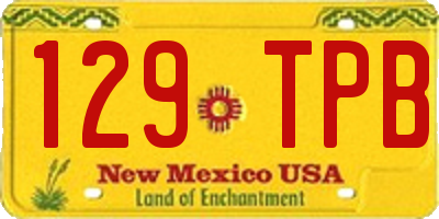 NM license plate 129TPB