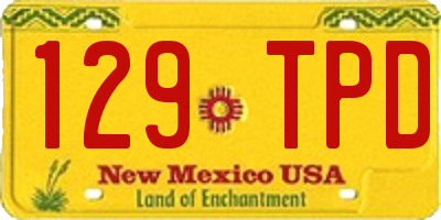 NM license plate 129TPD
