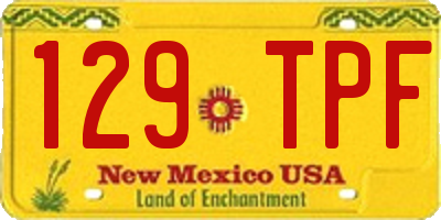 NM license plate 129TPF