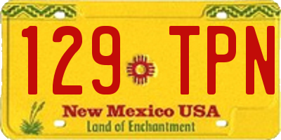 NM license plate 129TPN