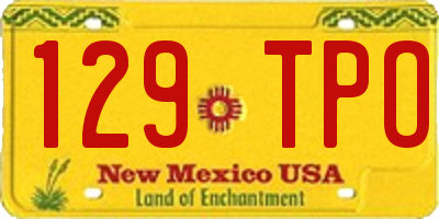 NM license plate 129TPO