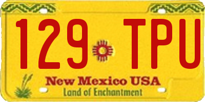 NM license plate 129TPU