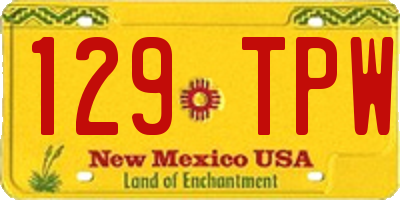 NM license plate 129TPW