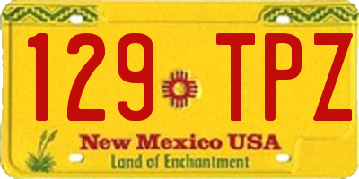 NM license plate 129TPZ