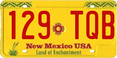 NM license plate 129TQB