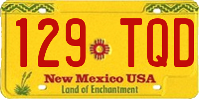 NM license plate 129TQD