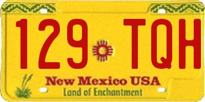 NM license plate 129TQH