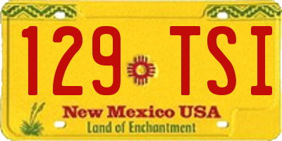 NM license plate 129TSI