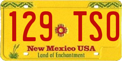 NM license plate 129TSO