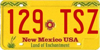 NM license plate 129TSZ