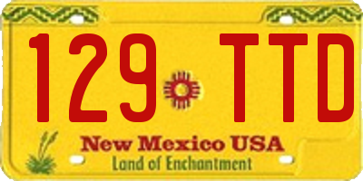 NM license plate 129TTD