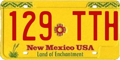 NM license plate 129TTH