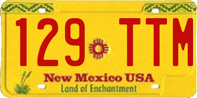 NM license plate 129TTM