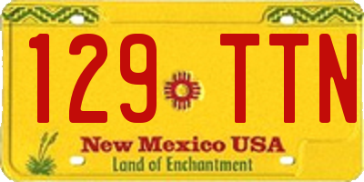 NM license plate 129TTN