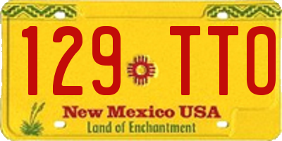 NM license plate 129TTO