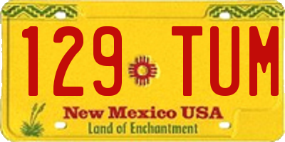 NM license plate 129TUM