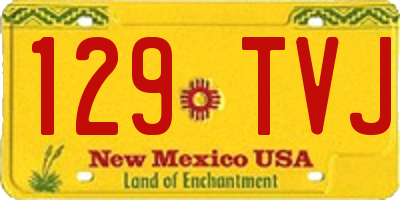 NM license plate 129TVJ