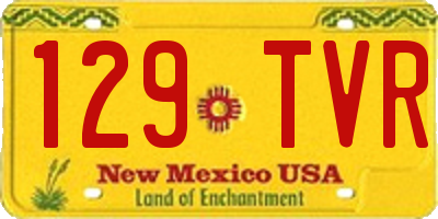 NM license plate 129TVR
